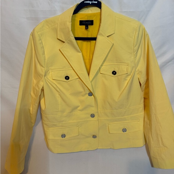 Talbots Jackets & Blazers - Talbots Bright Yellow Cotton-Blend Blazer